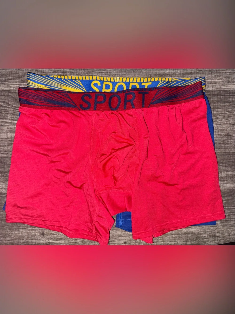 Two Pack of Men’s Athletic Boxer Briefs - blue & red